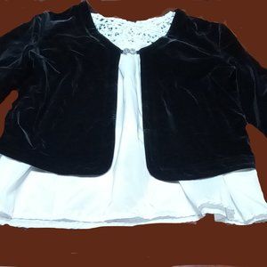 Women's Cardigan Shrug Topper Jacket with Jeweled Clasp W-19" L18 1/2"